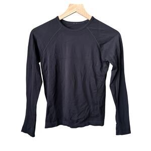 Athleta Black Seamless Long Sleeve Top Small Womens